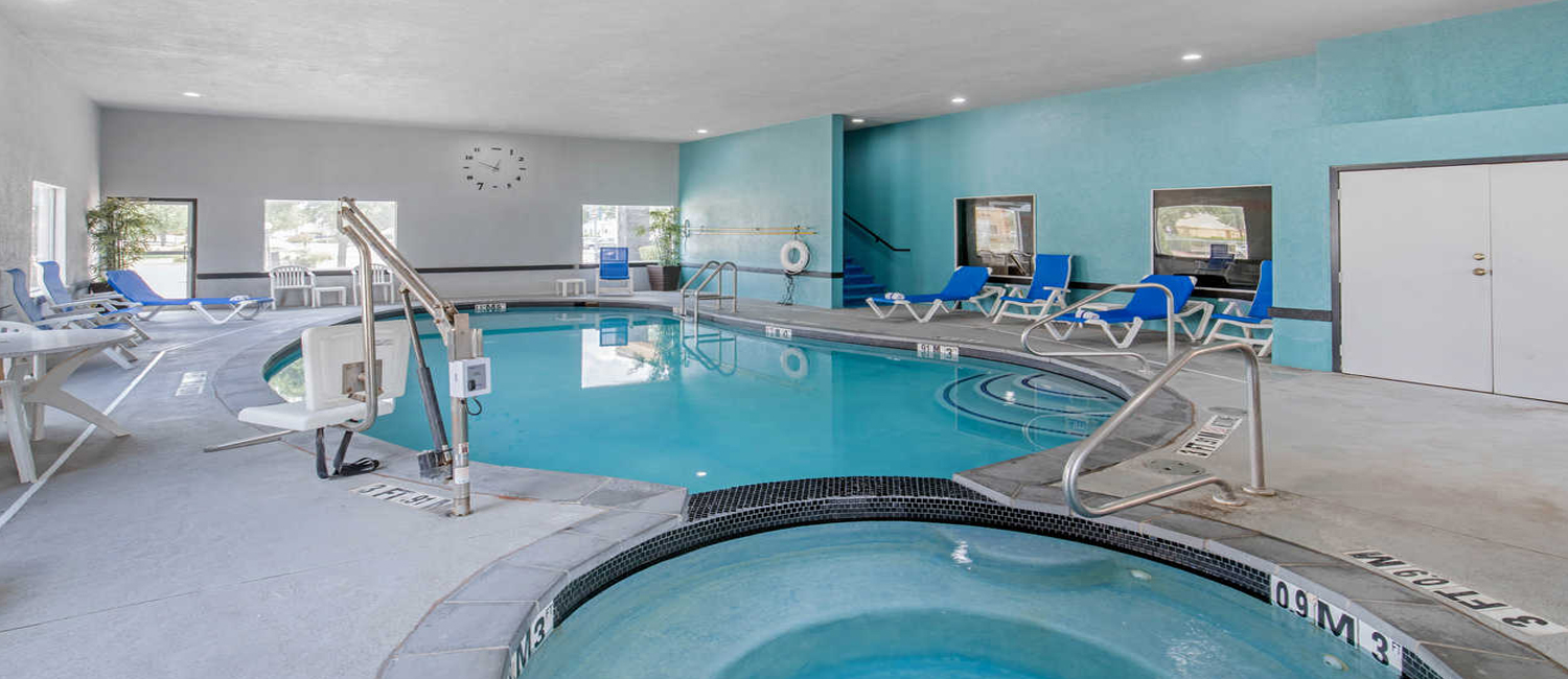 Indoor pool with hot tub